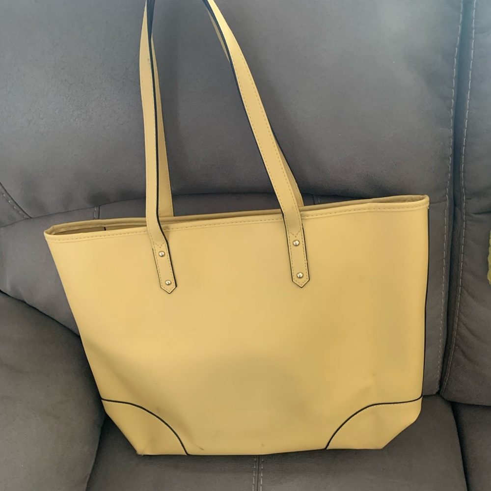 Yellow over the shoulder tote